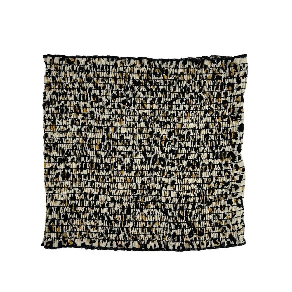 Vintage Tres Bien LEOPARD PRINT Beige/Brown/Black Smocked TUBE TOP M/L